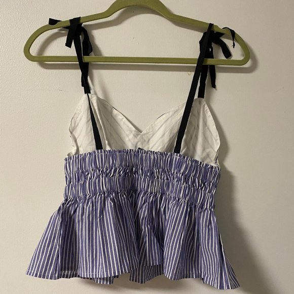 Express Striped Peplum Top Size S - Picture 2 of 2